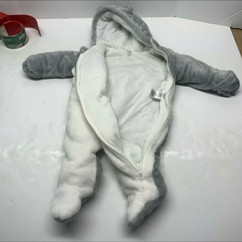 Wonder Nation Bunny Rabbit Winter Body Suit Cozy Warm Zip Front One Piece Easter